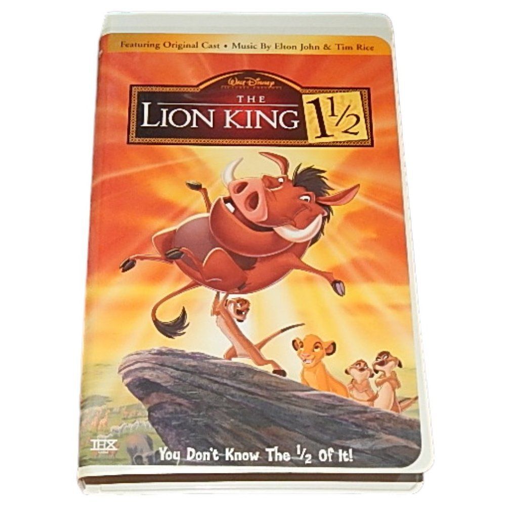 DISNEY'S THE LION KING 1 1/2 vintage VHS & original plastic clamshell case